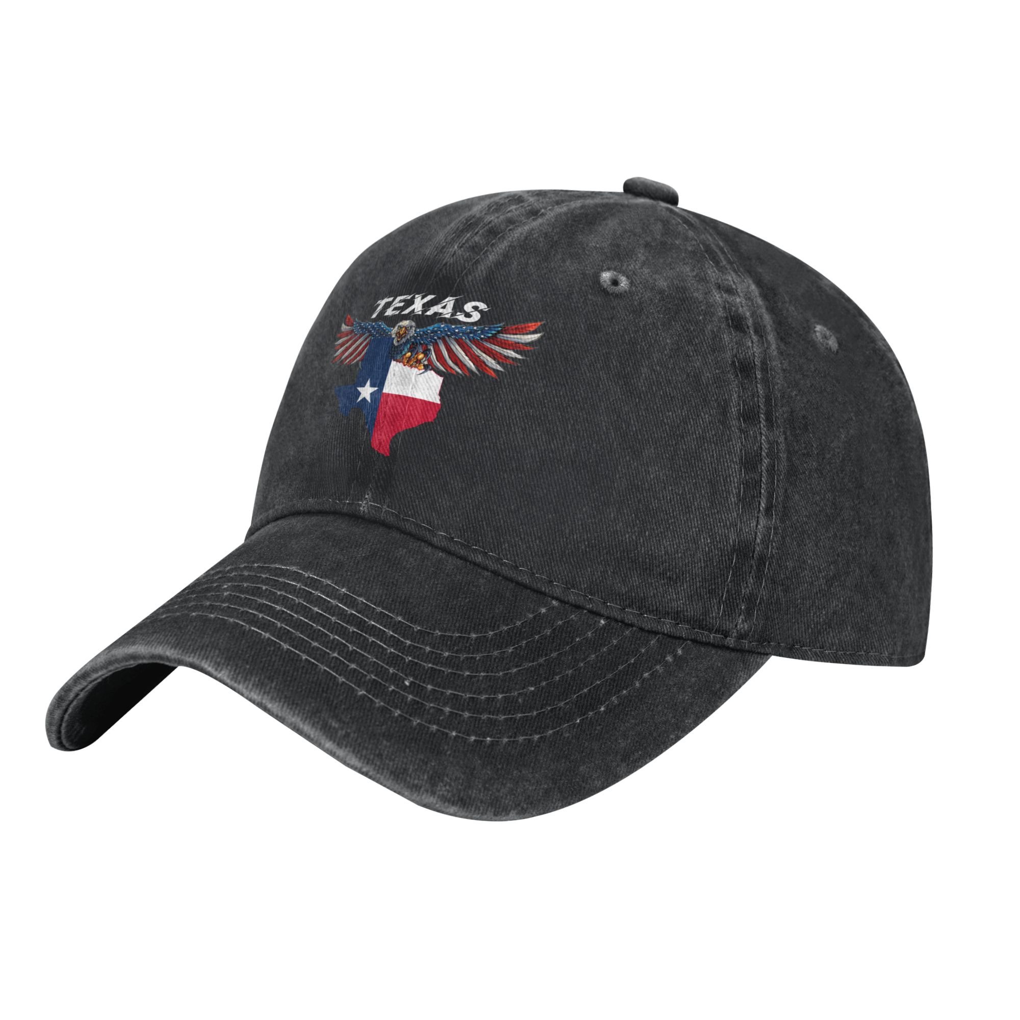 Texas State Map Eagle Patriotic Baseball Cap - Vintage Dad Hat Unisex 
