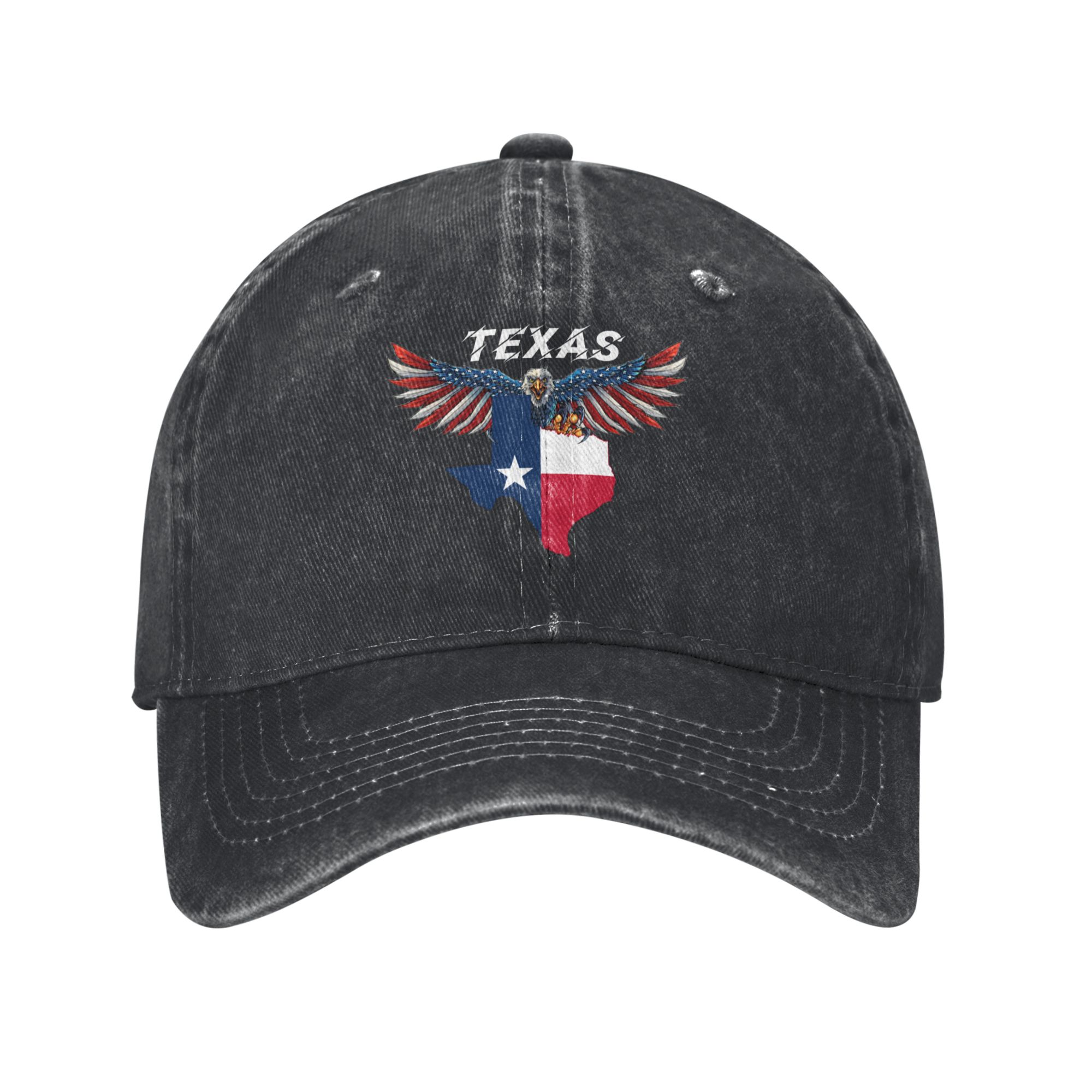 Texas State Map Eagle Patriotic Baseball Cap - Vintage Dad Hat Unisex 