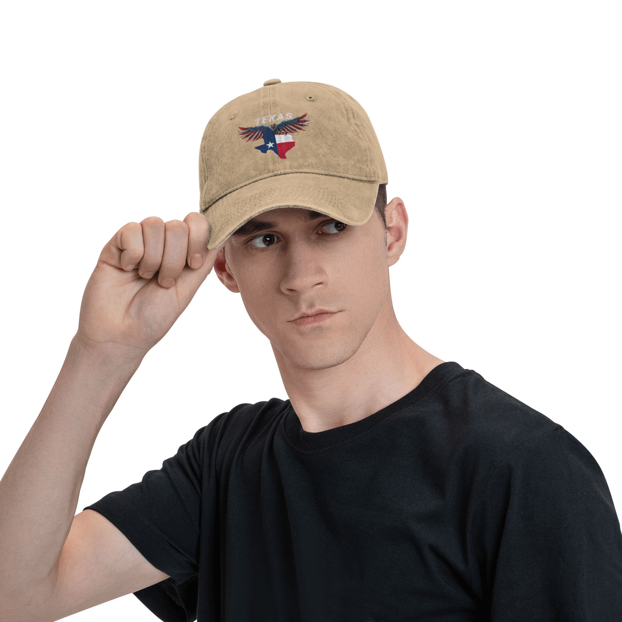 Texas State Map Eagle Patriotic Baseball Cap - Vintage Dad Hat Unisex 