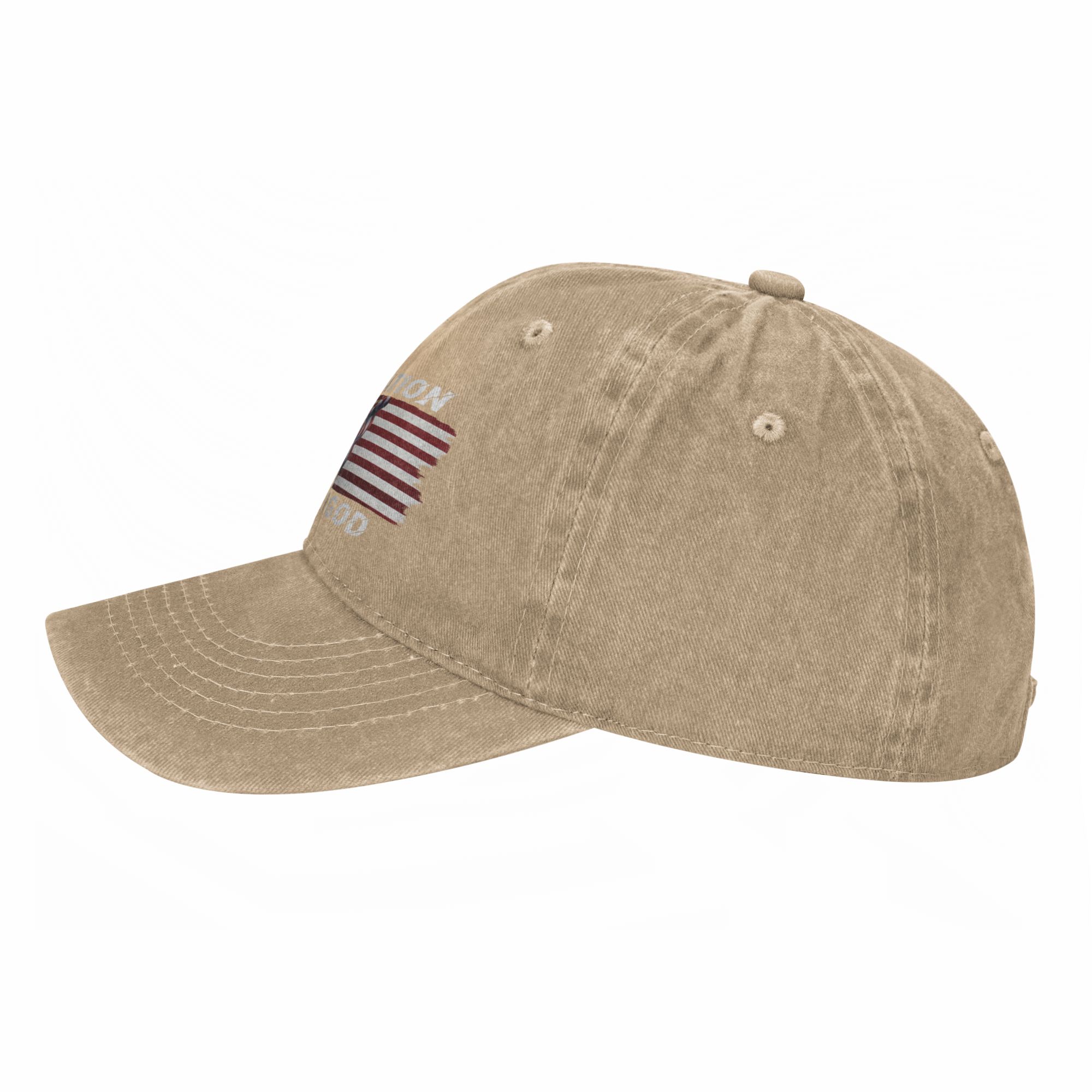 One Nation Under God Eagle Baseball Cap — Vintage Washed Dad Hat 