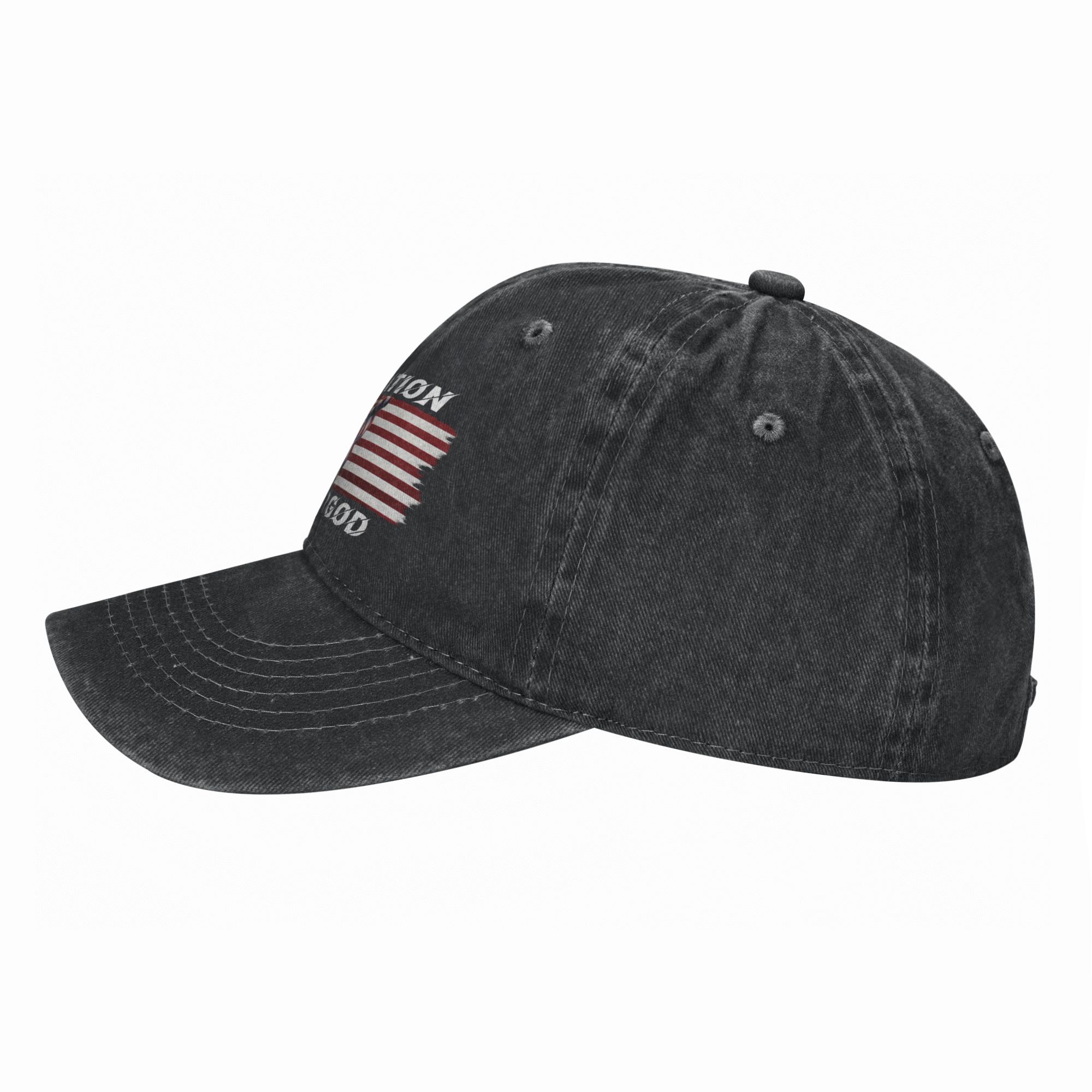 One Nation Under God Eagle Baseball Cap — Vintage Washed Dad Hat 
