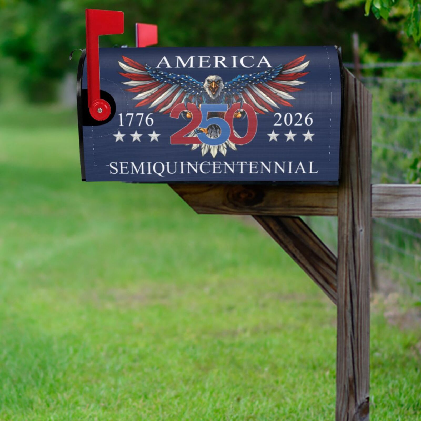 America 250th Anniversary Semiquincentennial Eagle Mailbox Cover - 1776-2026