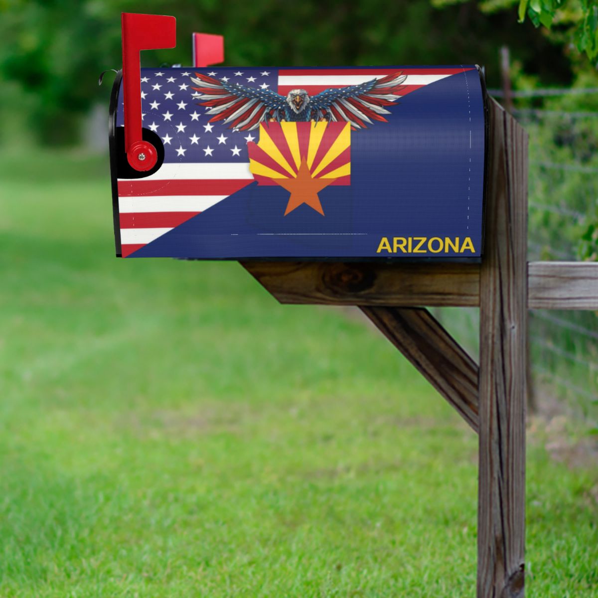 Arizona Eagle Mailbox Cover - American Arizona Map
