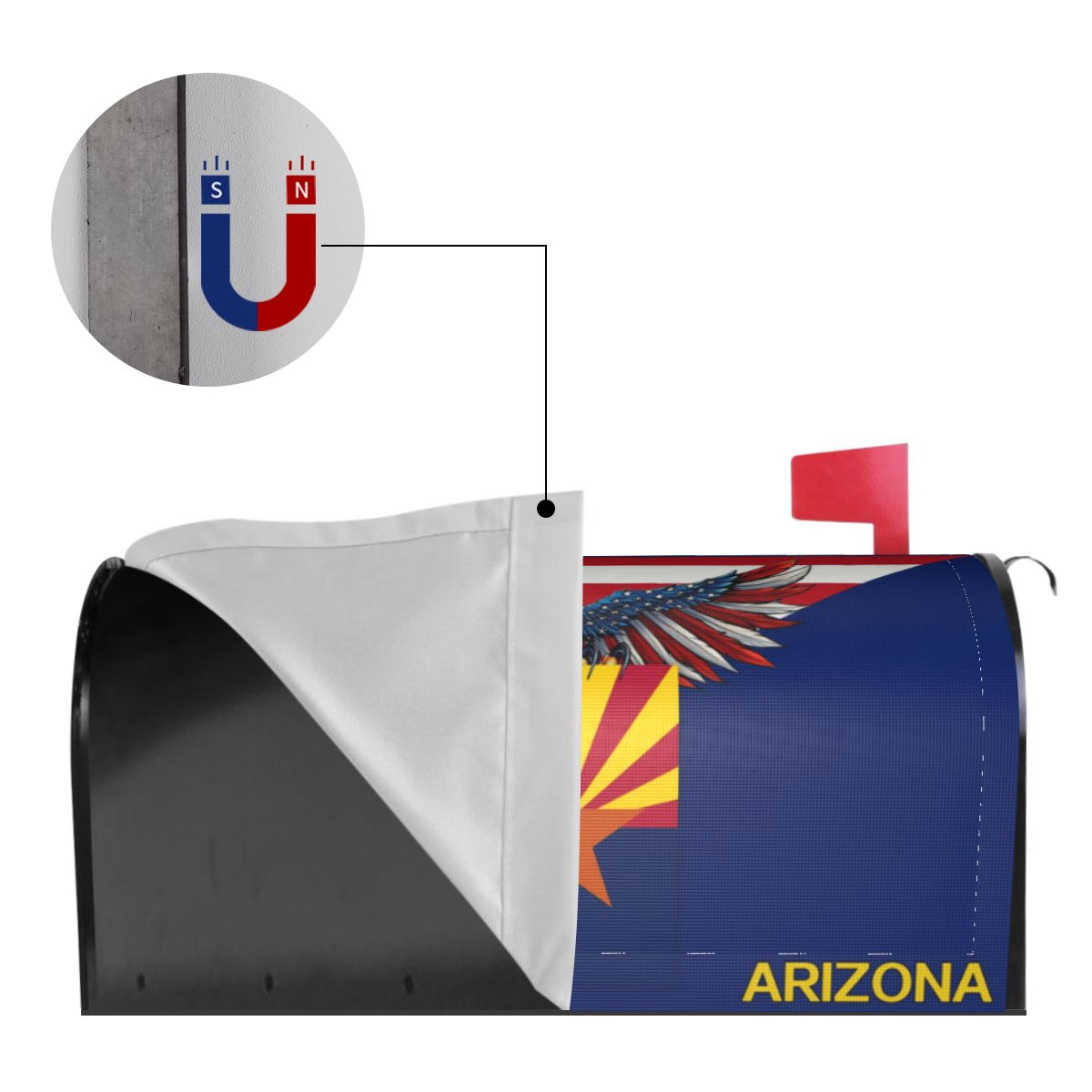 Arizona Eagle Mailbox Cover - American Arizona Map