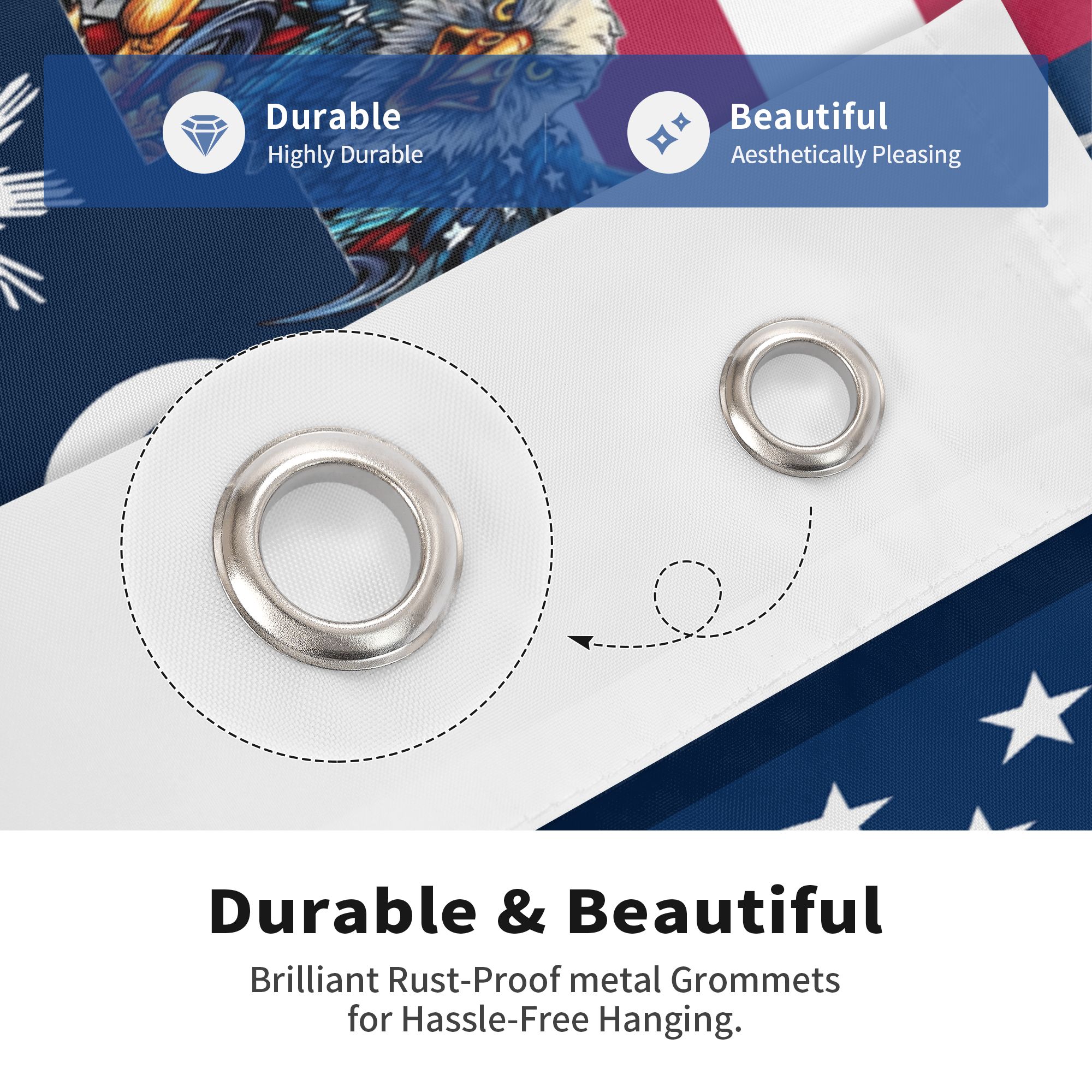 South Carolina Eagle Flag American South Carolina Map 3-Layer Heavy Grommet Flag SCEGLECL