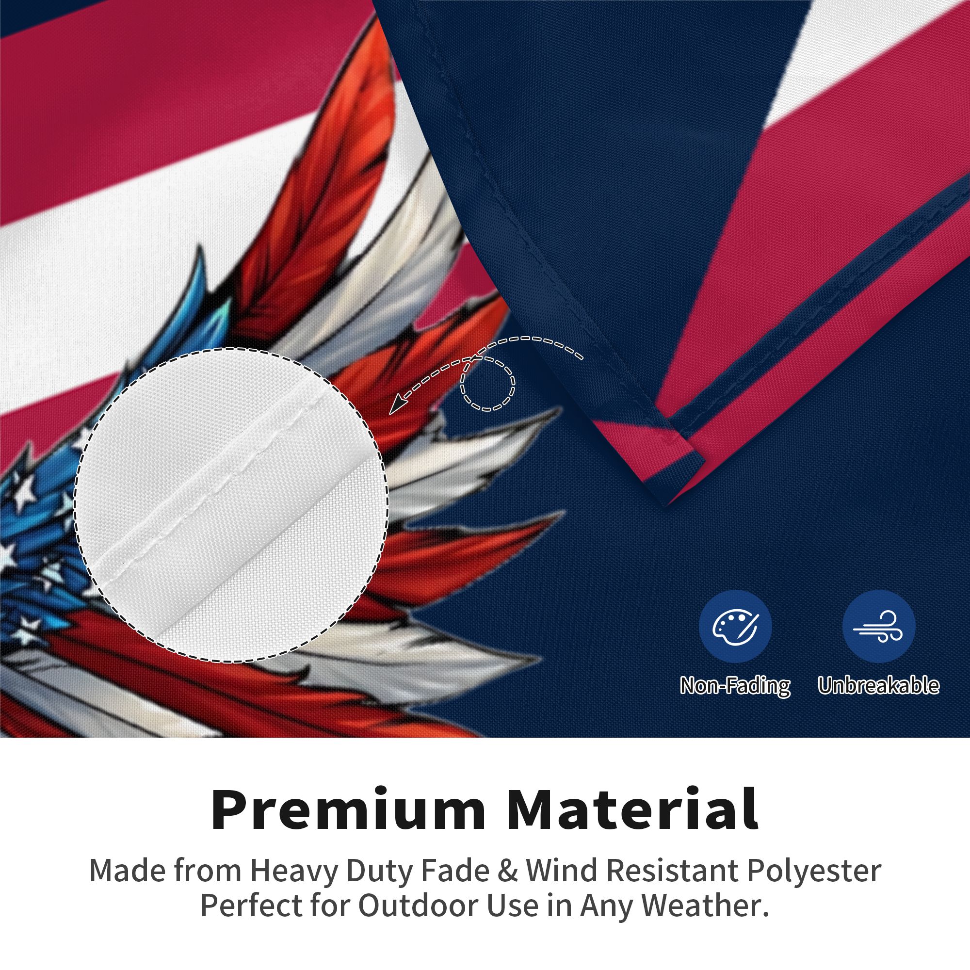 South Carolina Eagle Flag American South Carolina Map 3-Layer Heavy Grommet Flag SCEGLECL