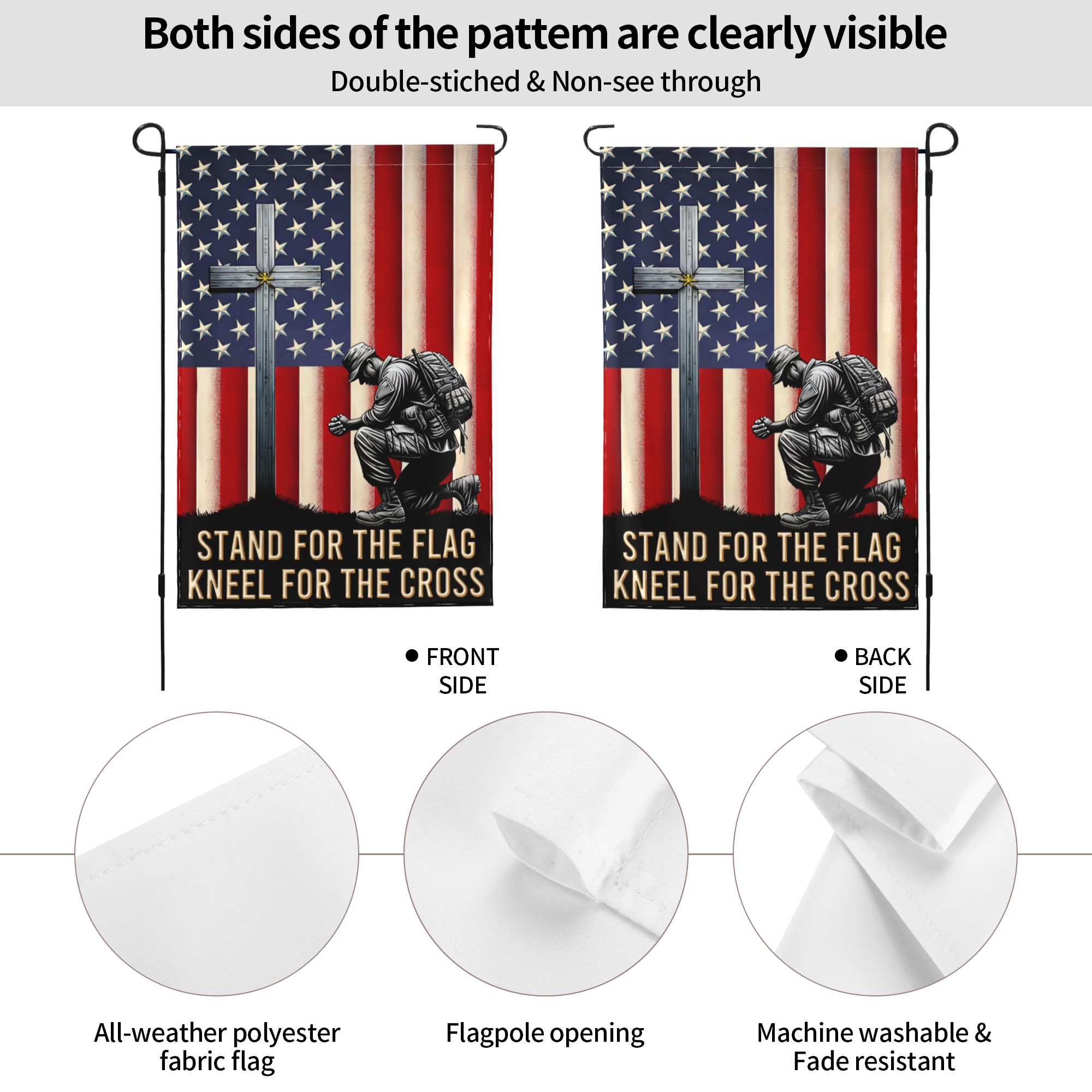 American Veteran Flag With Cross Veteran Day Christ Flag Stand For The Flag Kneel For The Cross