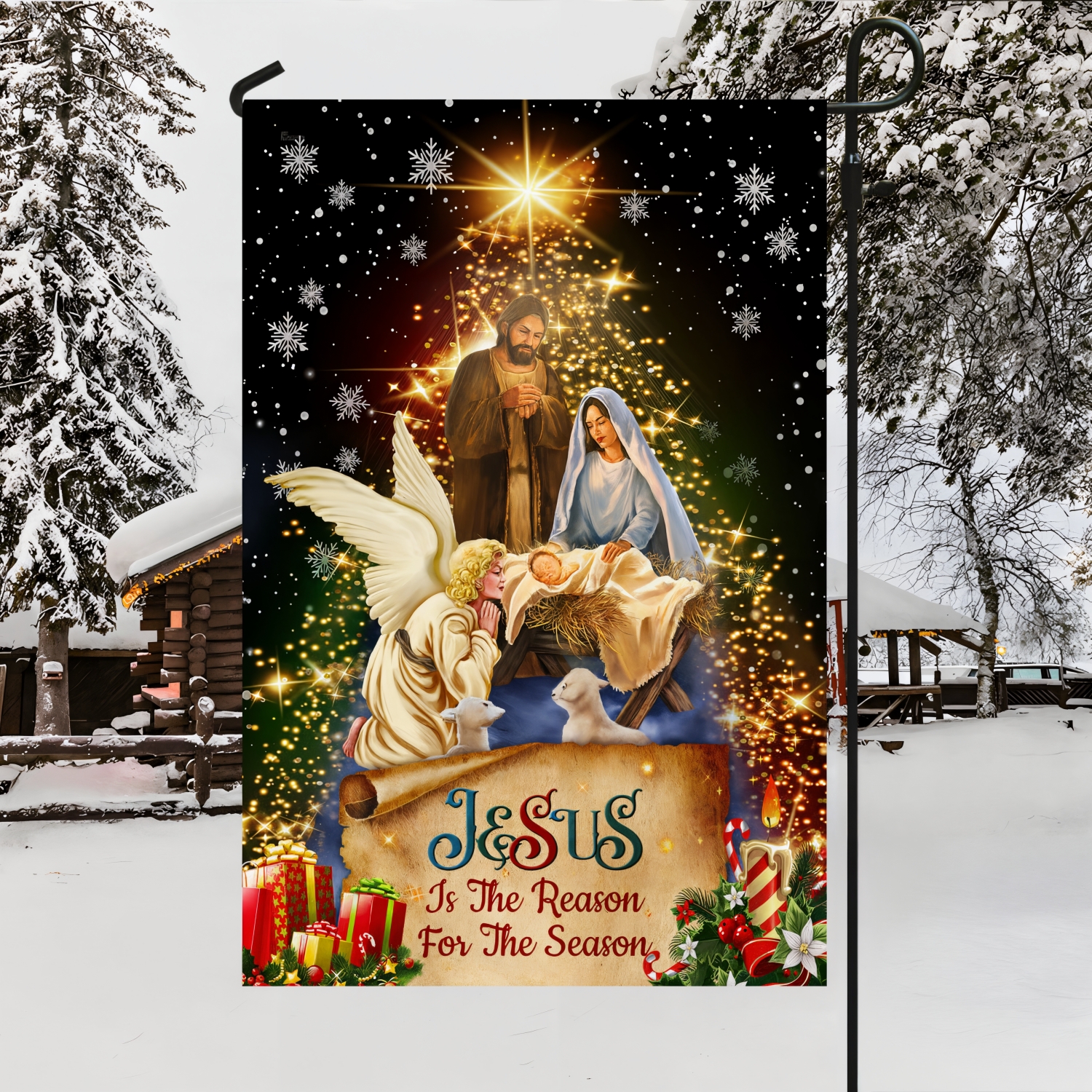 Snowman Christmas Solar LED Holiday Winter Garden Flag CUL4836