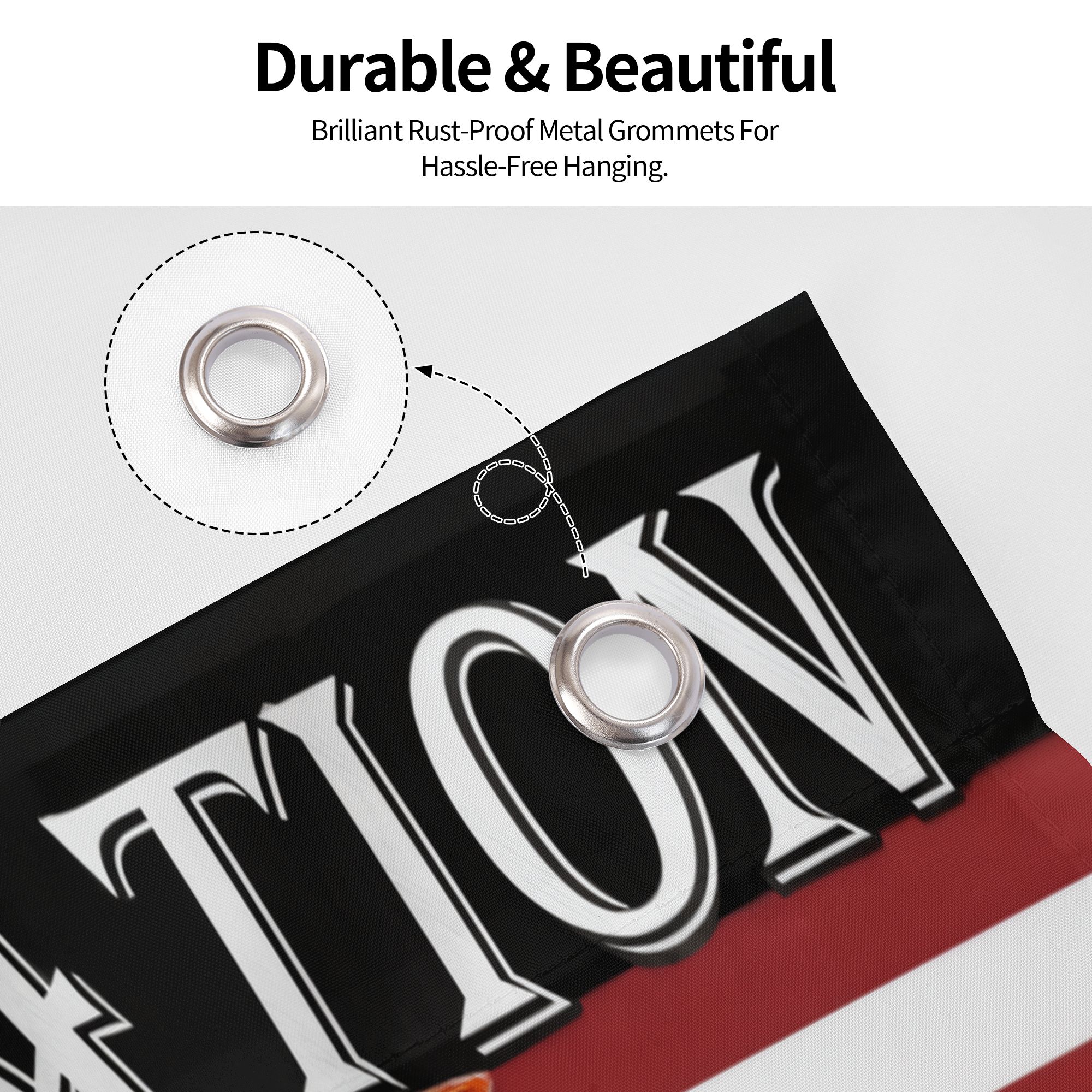 One Nation Under God American Eagle Grommet Flag