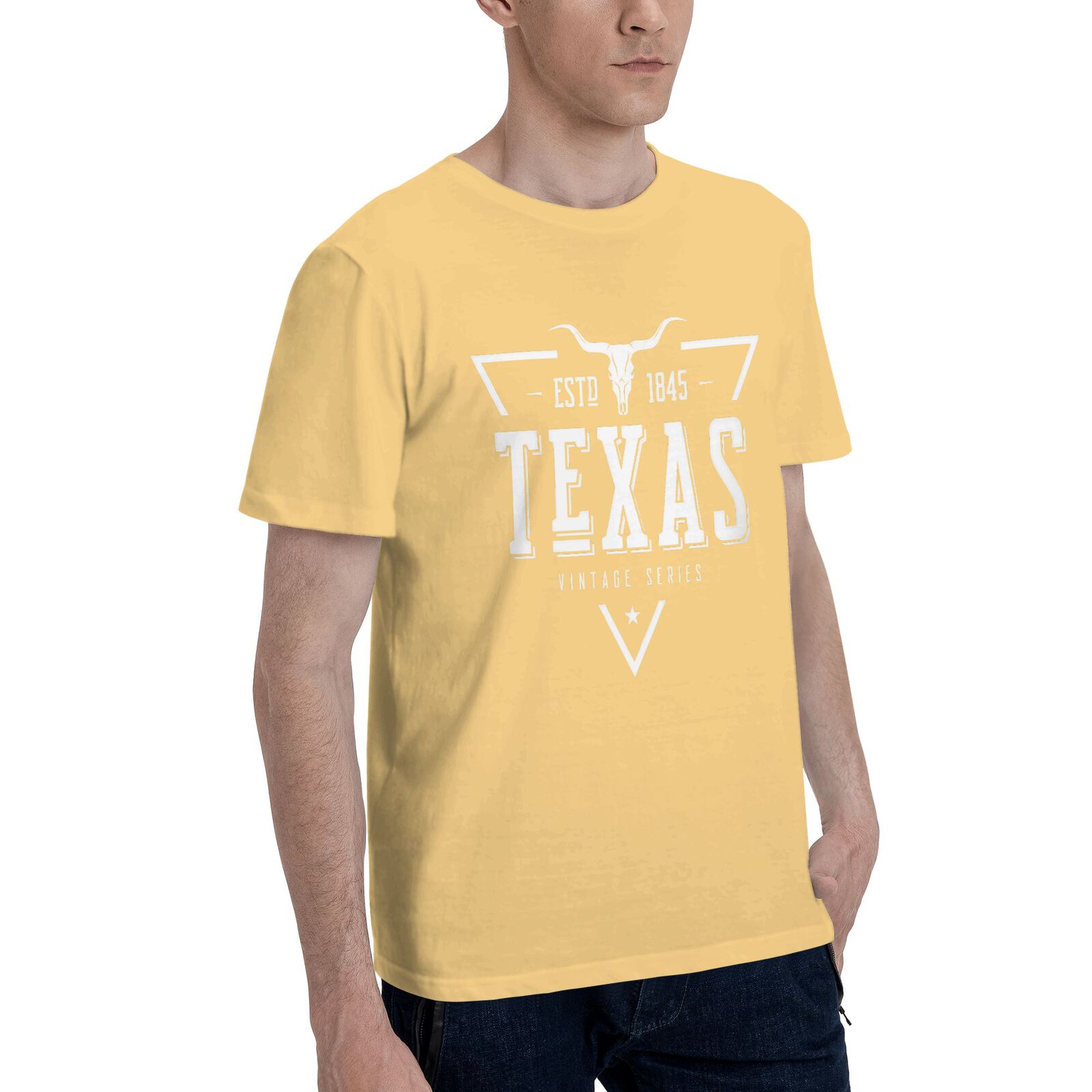 Texas ESTD 1845 T-Shirt 100% Cotton Crew Neck Short Sleeve T-Shirt Vintage Series CULTSTV302