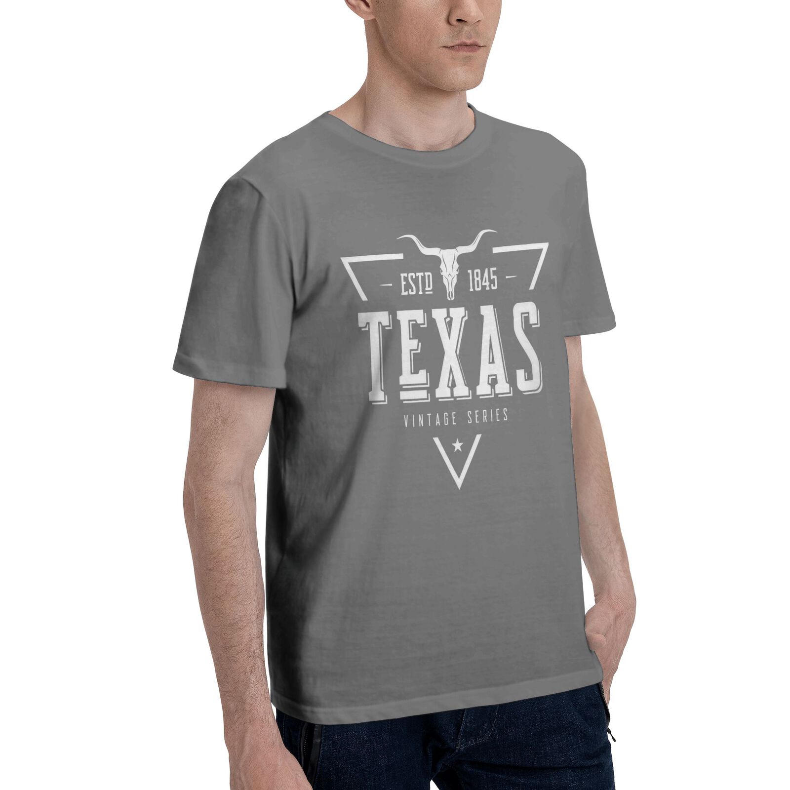 Texas ESTD 1845 T-Shirt 100% Cotton Crew Neck Short Sleeve T-Shirt Vintage Series CULTSTV302