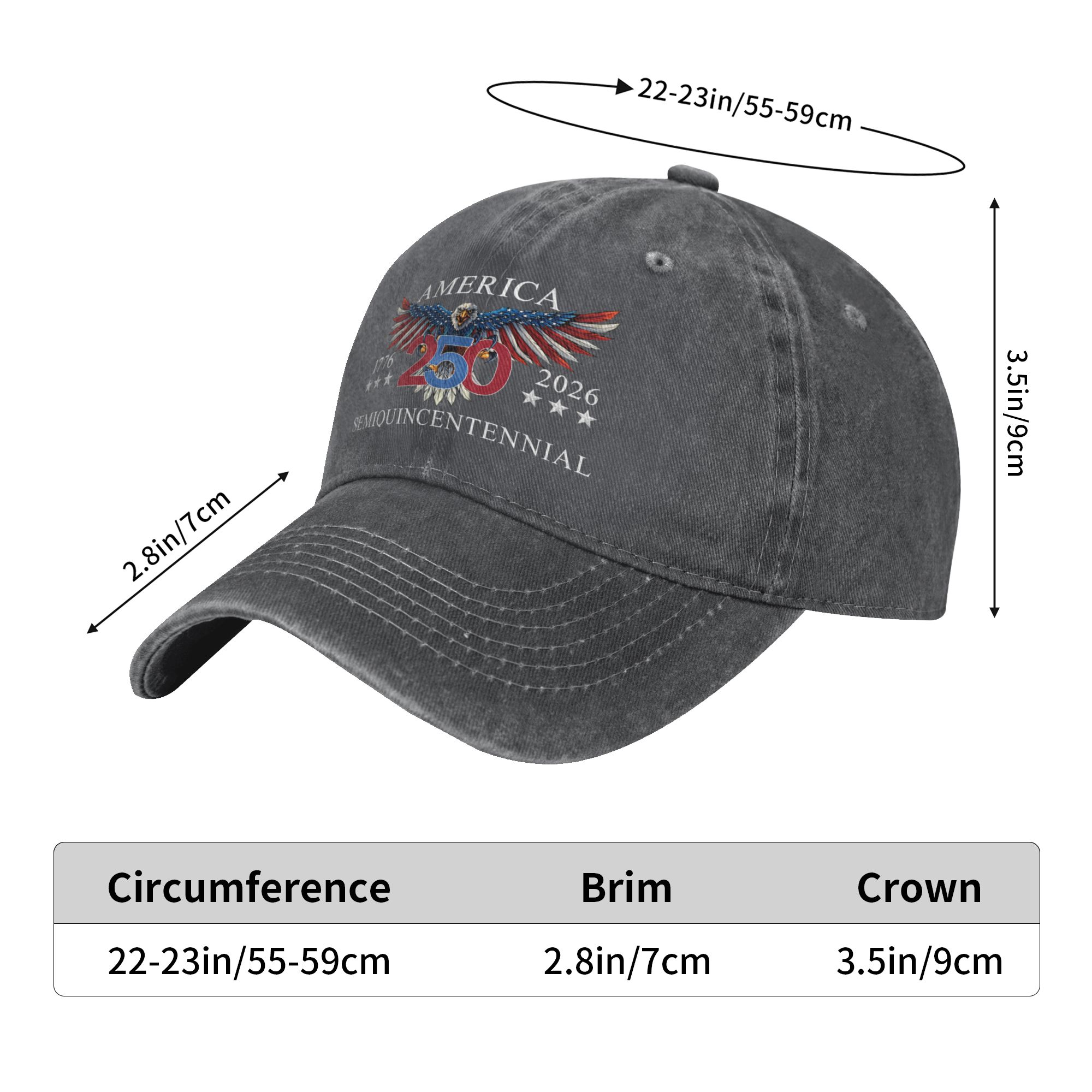 America 250th Anniversary Patriotic Eagle Baseball Cap 1776–2026 Semiquincentennial Vintage Unisex Hat
