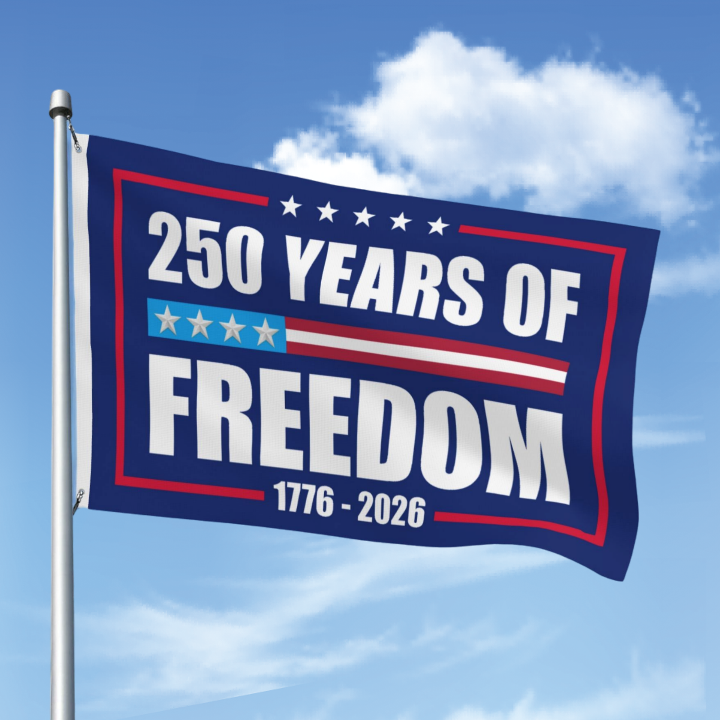 American 250 Years Of Freedom Flag 1776-2026 Semiquincentennial Grommet Flag US250YFF