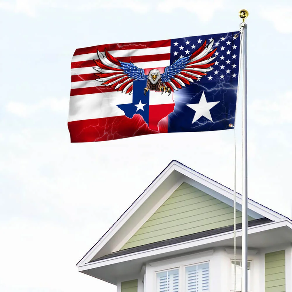 Texas American Eagle Lightning Grommet Flag CUL4582GF