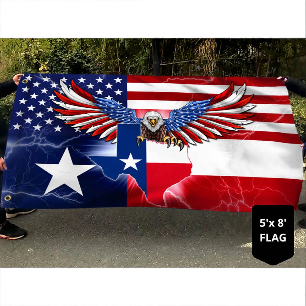 Texas American Eagle Lightning Grommet Flag CUL4582GF