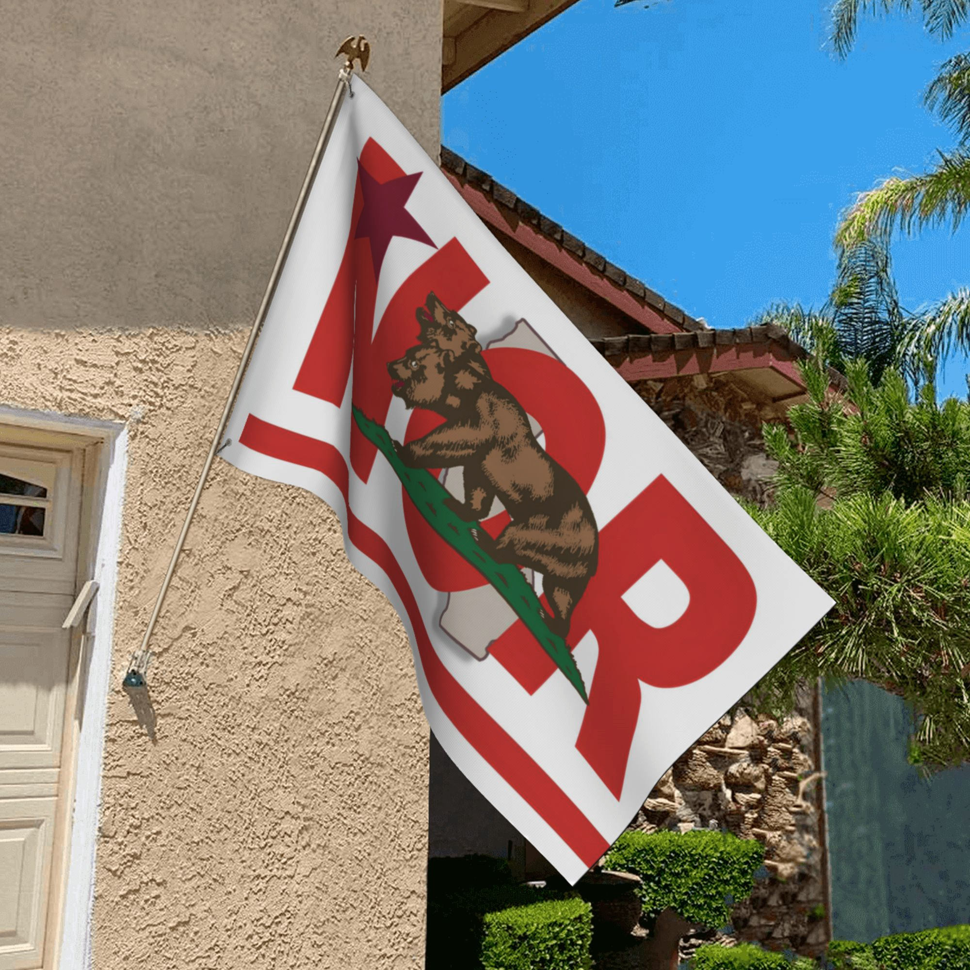 NCR Flag New California Republic Flag - Fallout Two Head Bear Flag