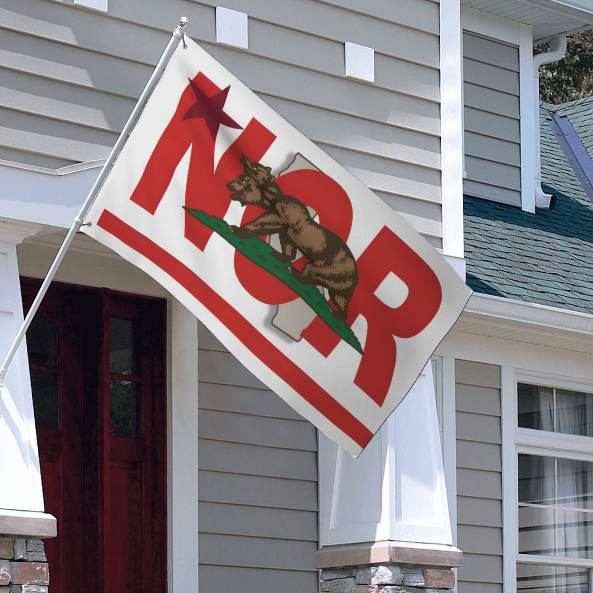 NCR Flag New California Republic Flag - Fallout Two Head Bear Flag