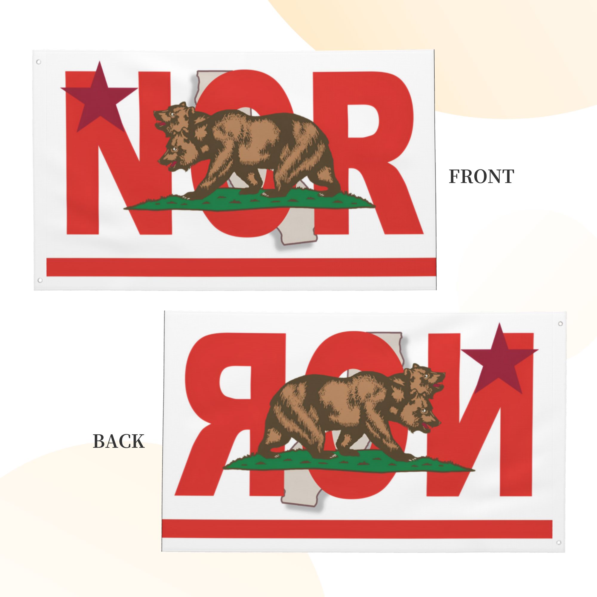NCR Flag New California Republic Flag - Fallout Two Head Bear Flag