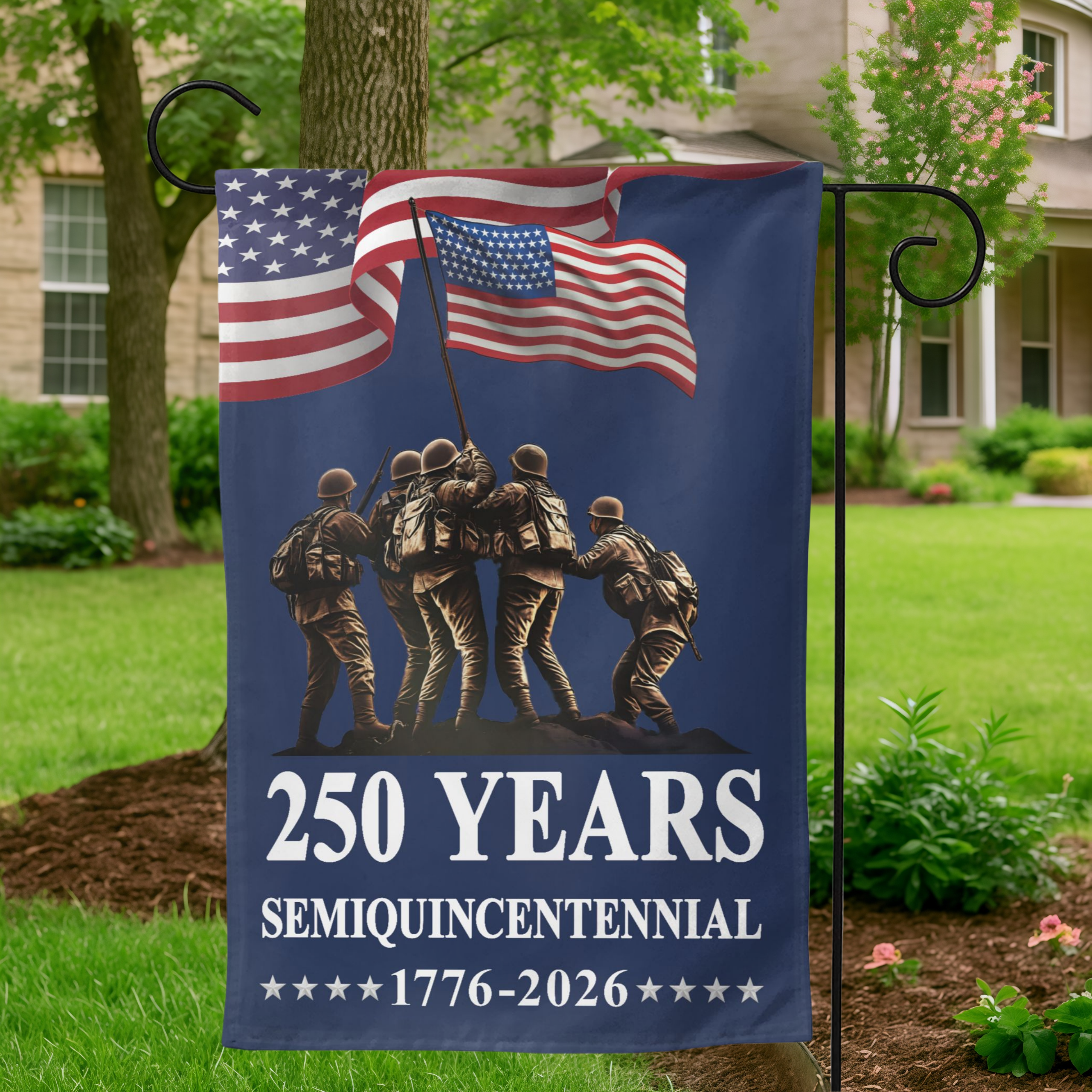 USA 250 Years Garden Flag – Double-Sided Patriotic Yard Banner | Semiquincentennial 1776–2026