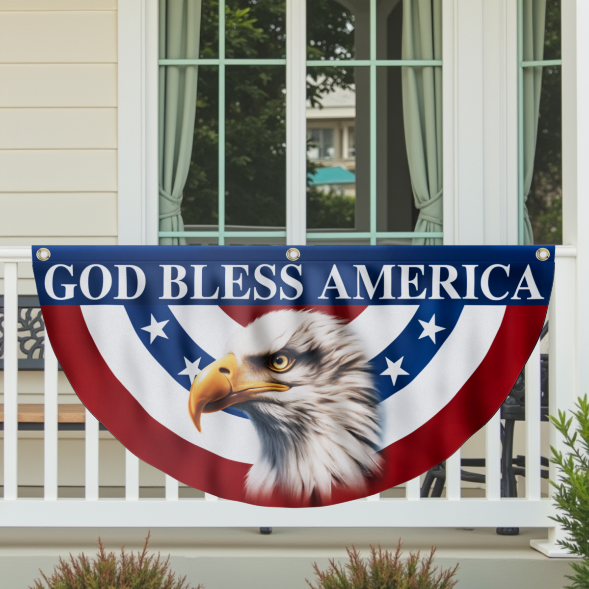 Patriotic Eagle Stars Fan Flag - God Bless America Double-Sided Printed Flag CULML45NFL