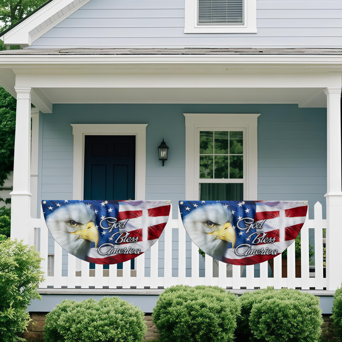 Patriotic Eagle Fan Flag - God Bless America Double-Sided Printed Flag MLN2625FL