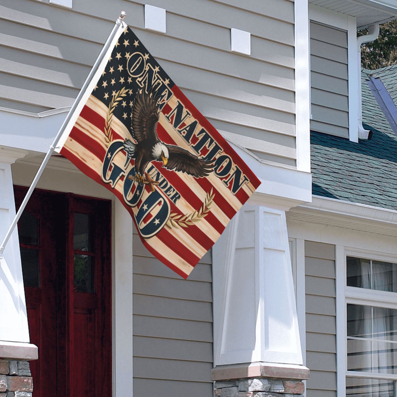 Patriotic Eagle Grommet Flag - One Nation Under God Double-Sided Printed Flag CULTQ35FD