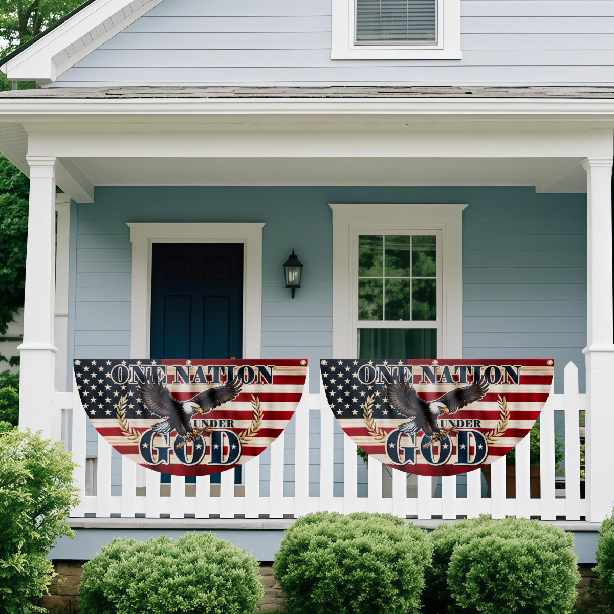 Soaring Patriotic Eagle Fan Flag - One Nation Under God Double-Sided Print Flag CULTQ9FD