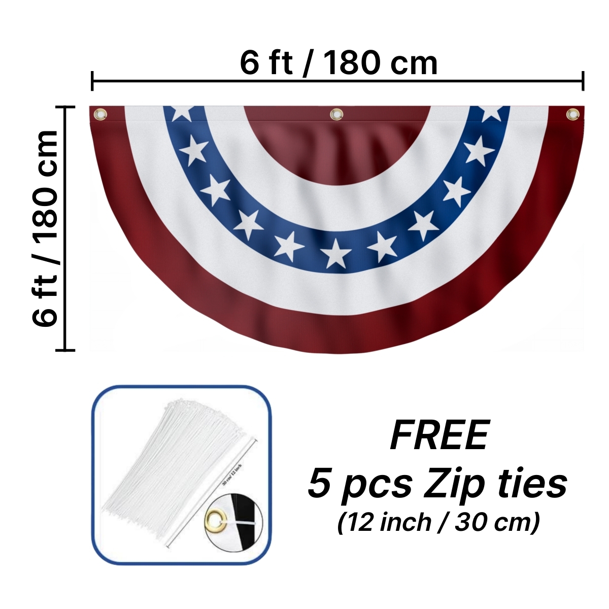 US Stars And Stripes Fan Flag - Double-Sided Printed America Flag CULTPT1DL