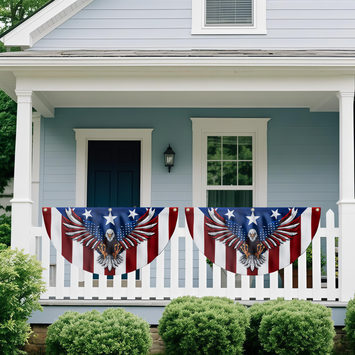Patriotic Eagle Fan Flag - American Bunting Eagle  Double-Sided Print Flag CULXTELE11