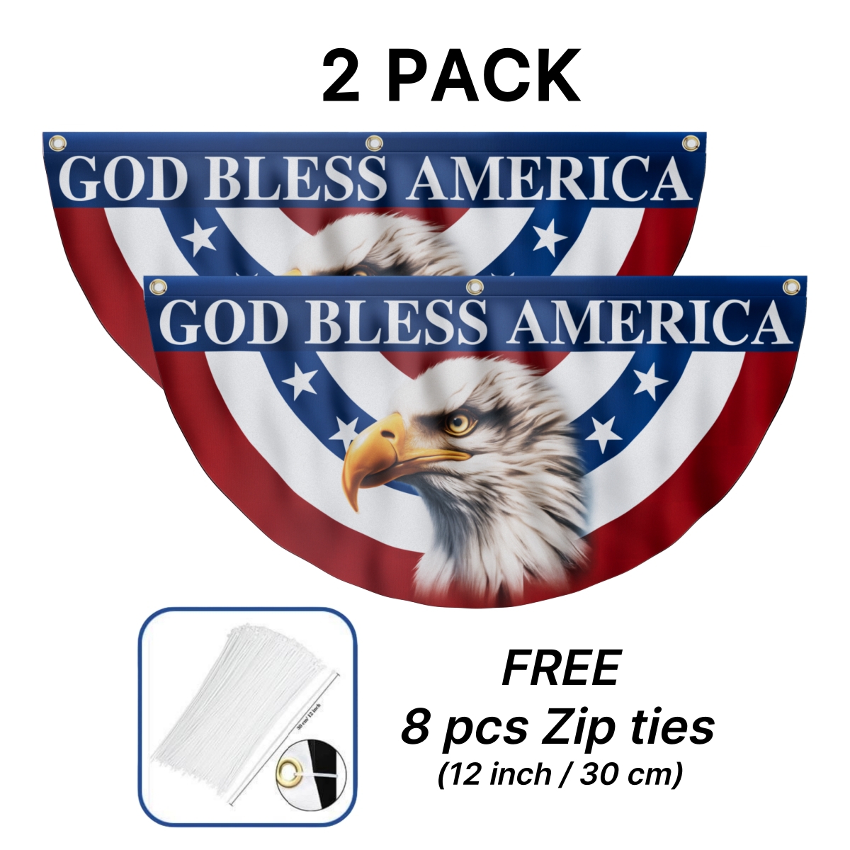 Patriotic Eagle Stars Fan Flag - God Bless America Double-Sided Printed Flag CULML45NFL