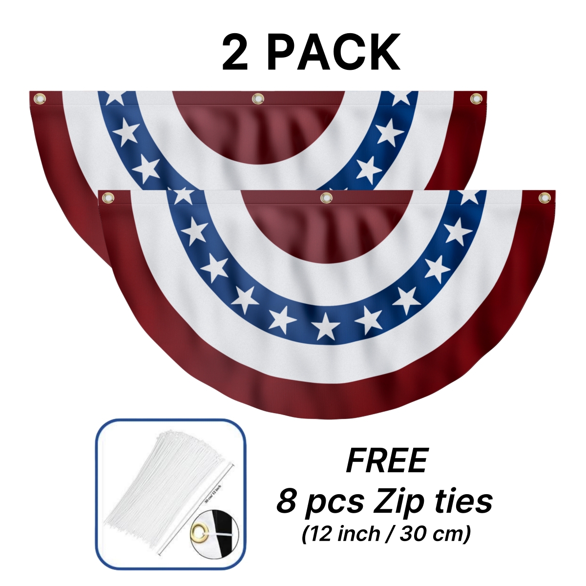 US Stars And Stripes Fan Flag - Double-Sided Printed America Flag CULTPT1DL