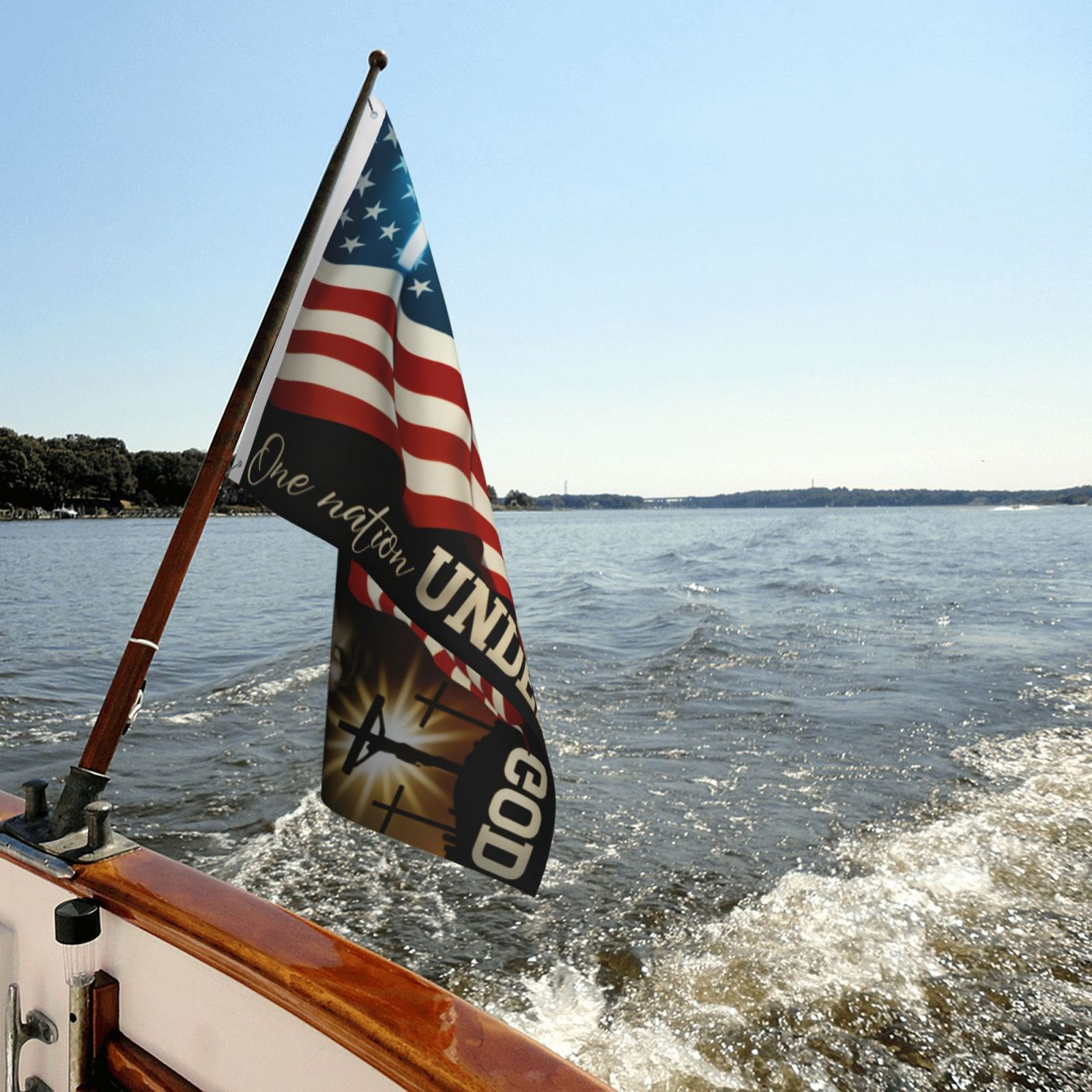 Jesus Christian Patriotic American Grommet Flag - One Nation Under God CTPT355GF