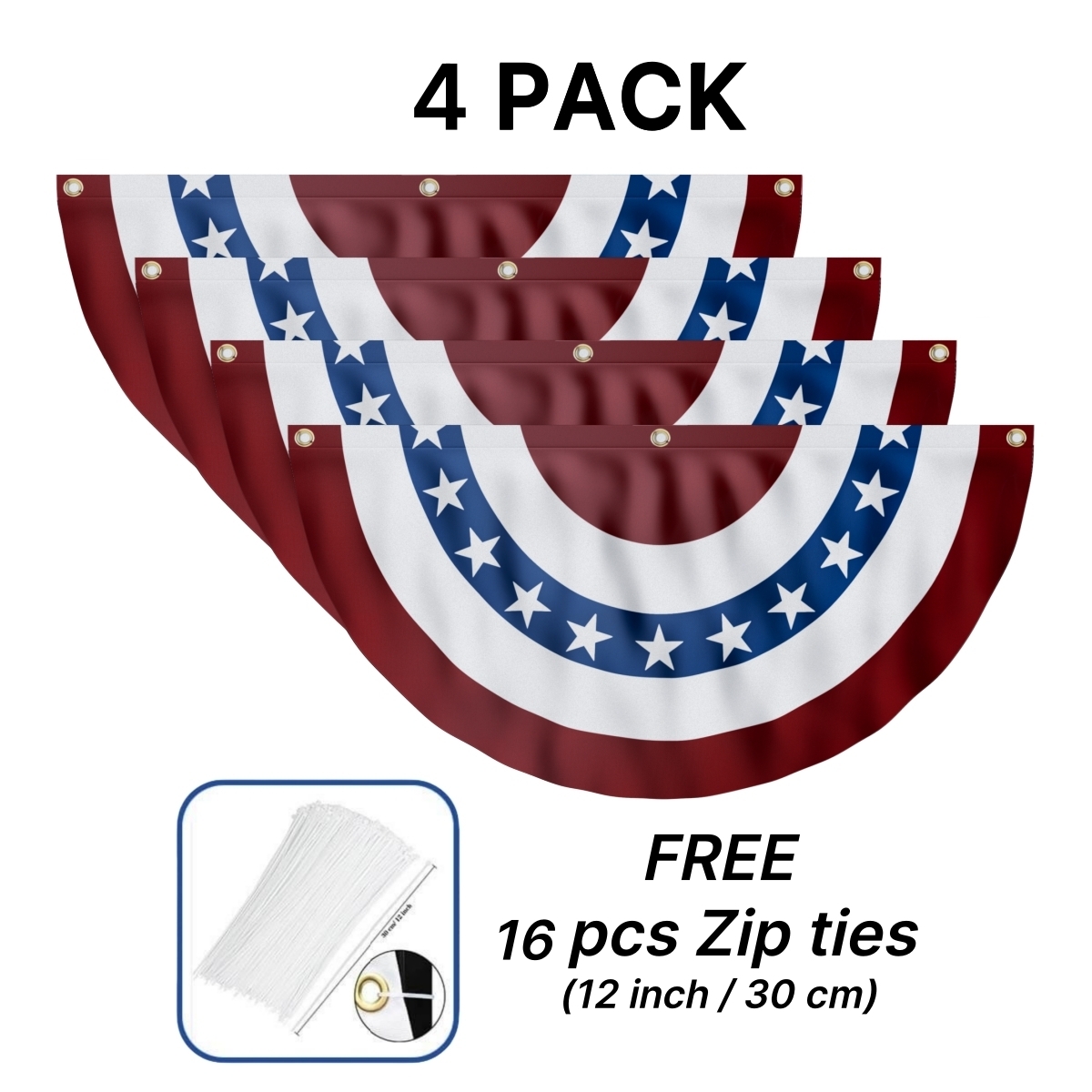 US Stars And Stripes Fan Flag - Double-Sided Printed America Flag CULTPT1DL