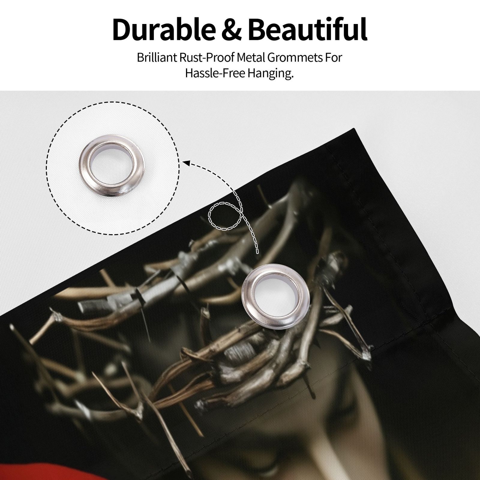 Jesus Christian Patriotic American Grommet Flag - One Nation Under God CTPT355GF