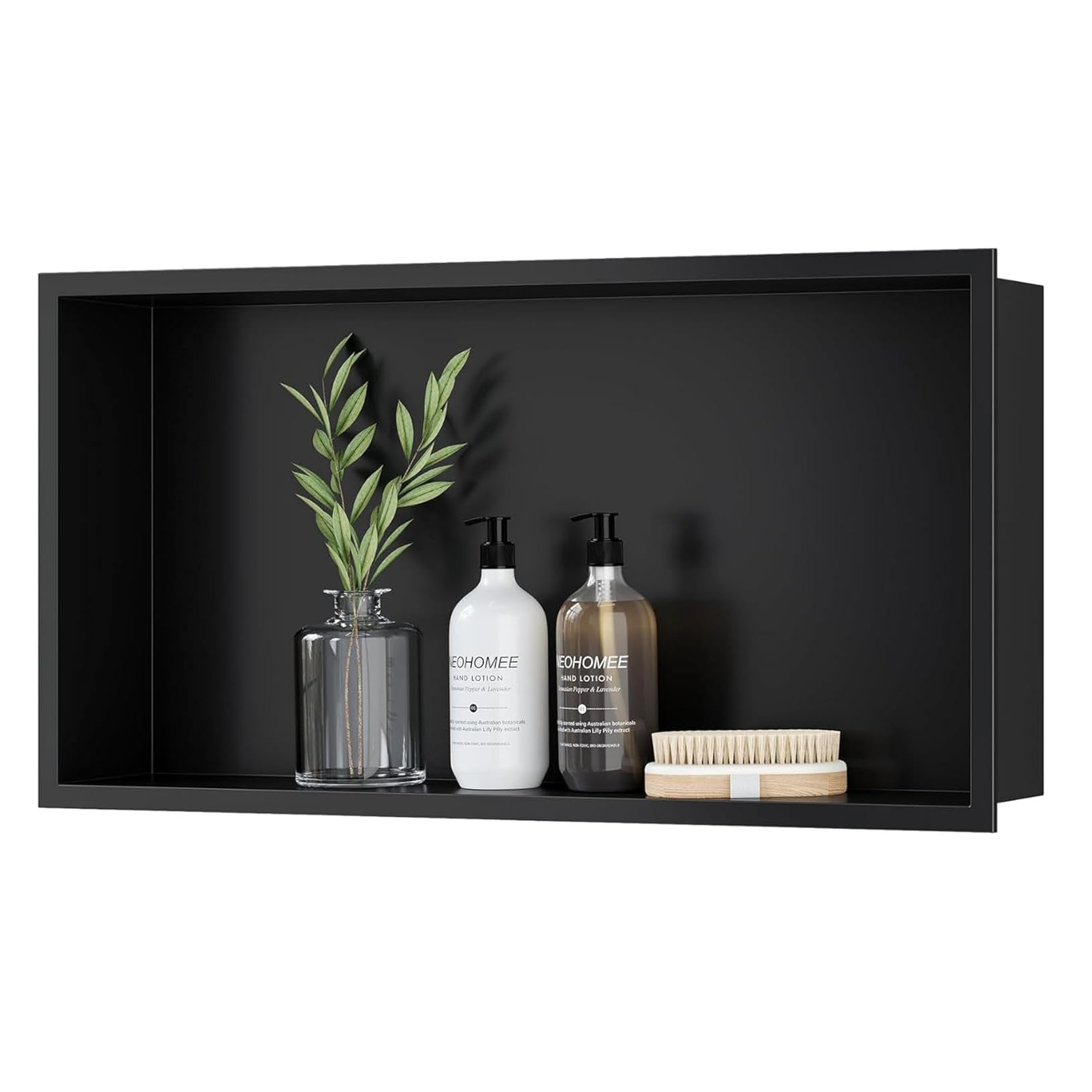 Neohomee 36x12 Matte Black Wall Niche with Non-dimmable LED Light Strip, StainlessSteel Shower Niche Cabinet, NO Tile Needed Recessed Niche Storage Organizer for Shampoo
