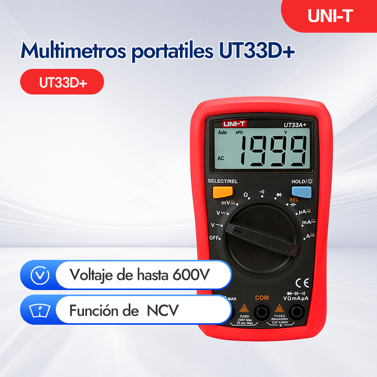 Multimetros portatiles UT33D+