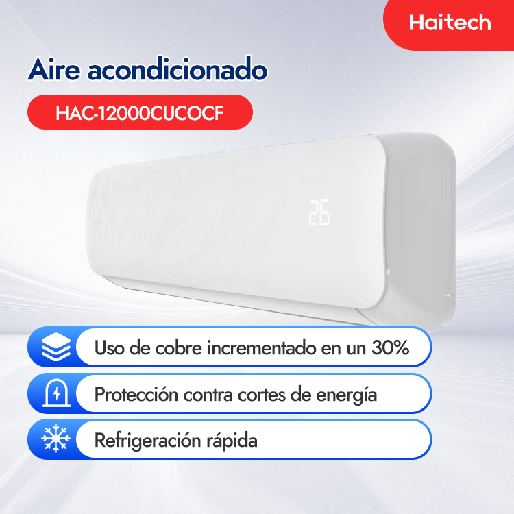 Aire acondicionado (Split) 12000 BTU Haitech HAC-12000CUCOCF