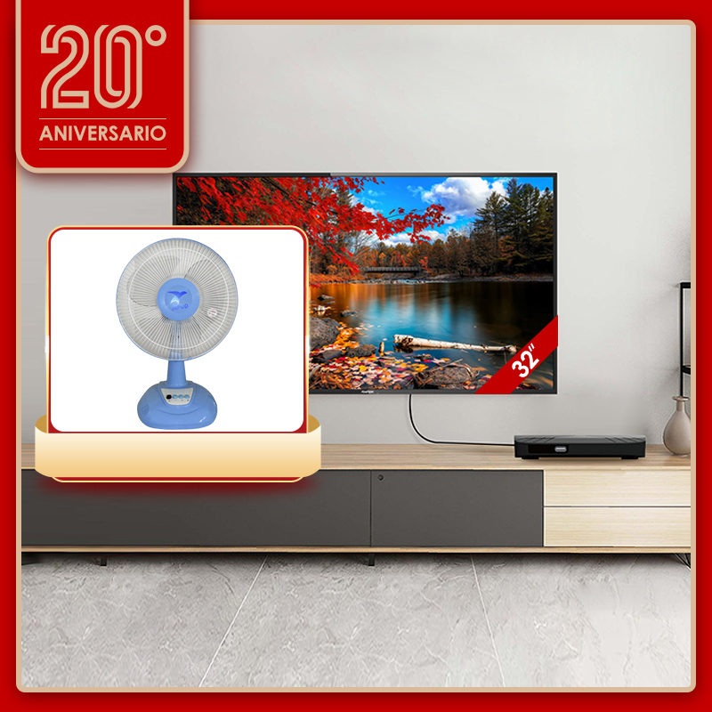 COMBO TV digital 32'' Atec 32L14D-C+Ventilador de mesa de 12''