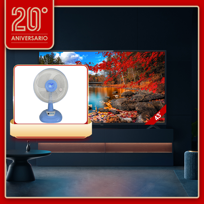 COMBO TV digital 43'' Atec 43L14D-C+Ventilador de mesa de 12''