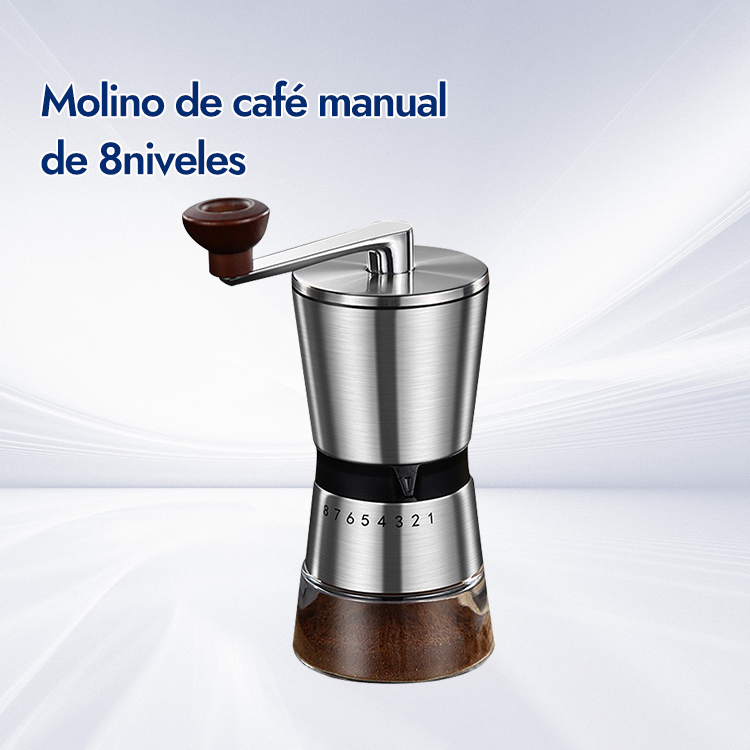 Molinillo de café en grano con manivela 6/8 Niveles