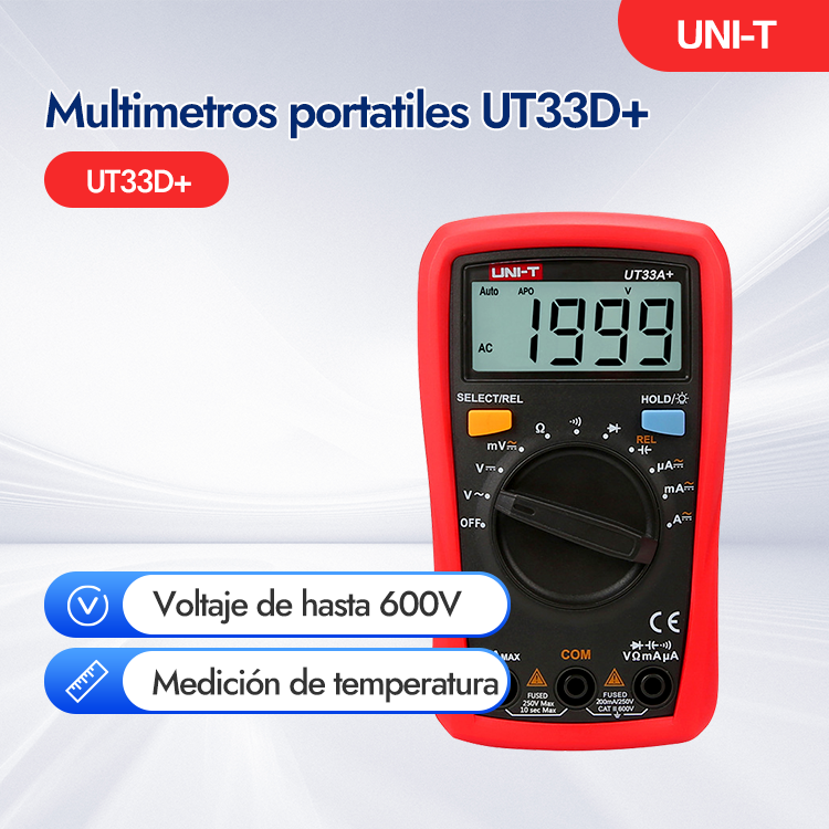 Multimetros portatiles UT33D+
