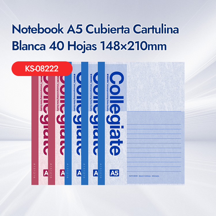 Notebook A5 Cubierta Cartulina Blanca 40 Hojas 148×210mm