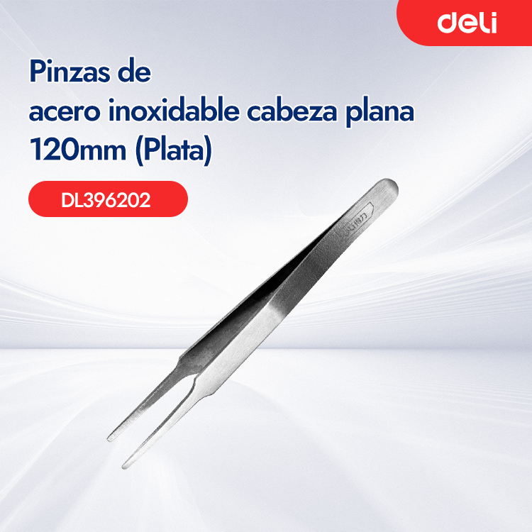 Pinzas de acero inoxidable cabeza plana 120mm (Plata) DL396202