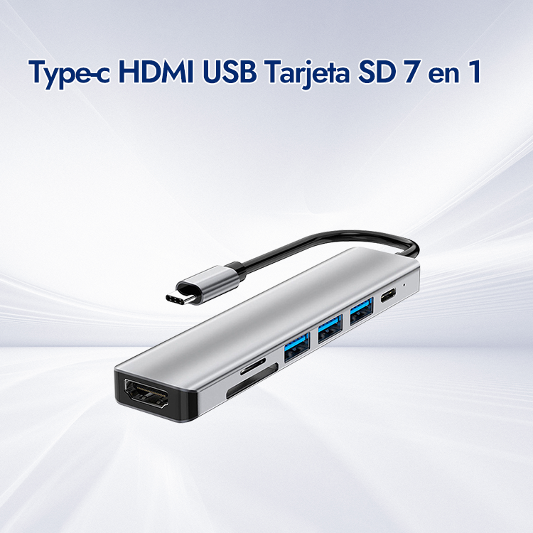 Type-c HDMI USB Tarjeta SD 7 en 1
