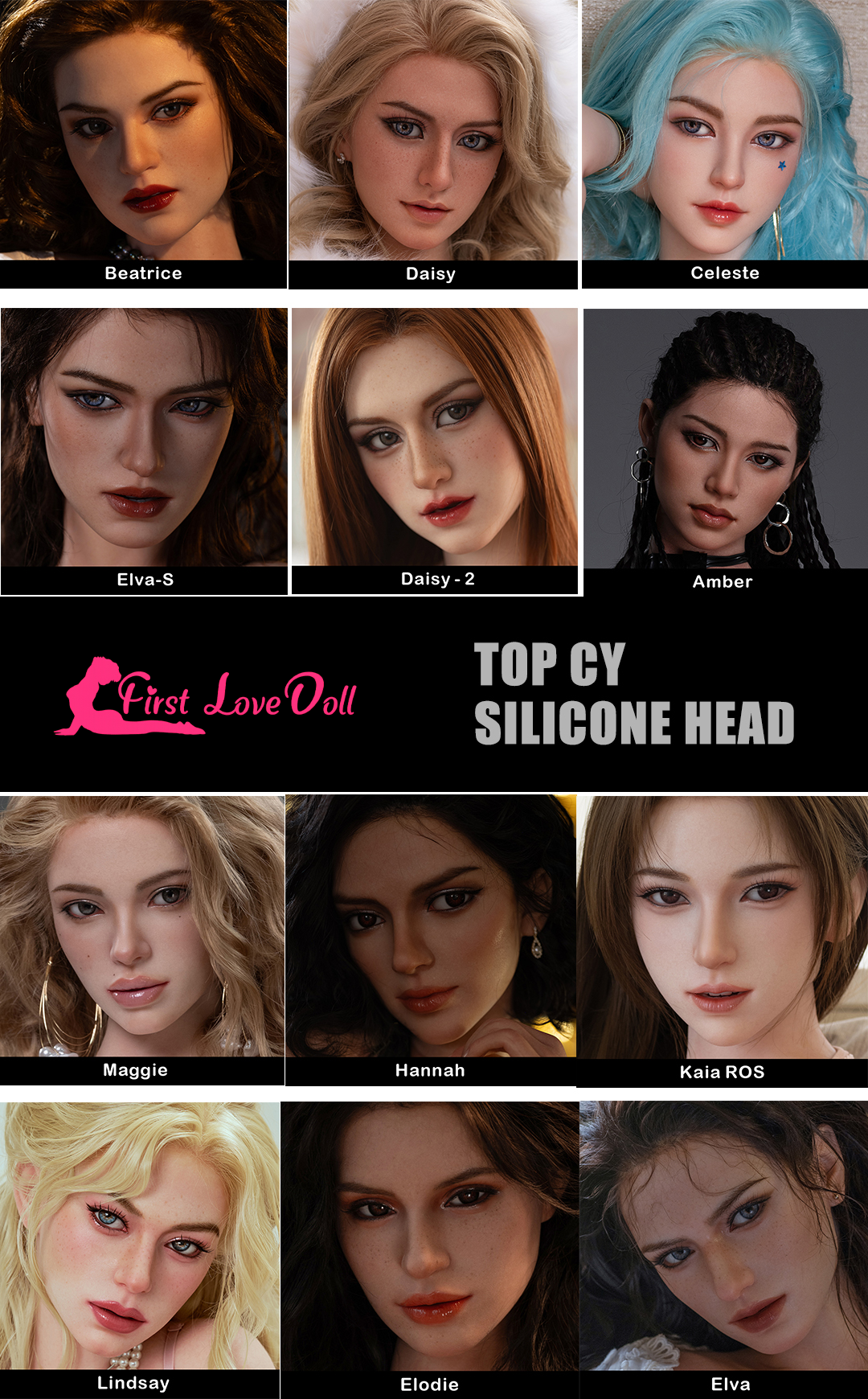 TOP-CY Doll – Realistic Silicone Doll Head (Head Only)