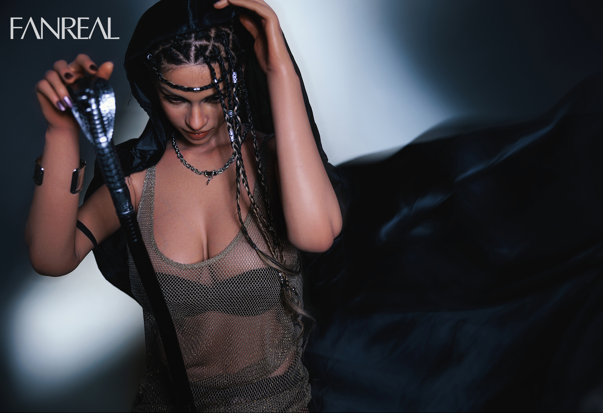 FanReal | vanessa 168cm/5ft 6 F-Cup Silicone African dirty braids Sex Doll