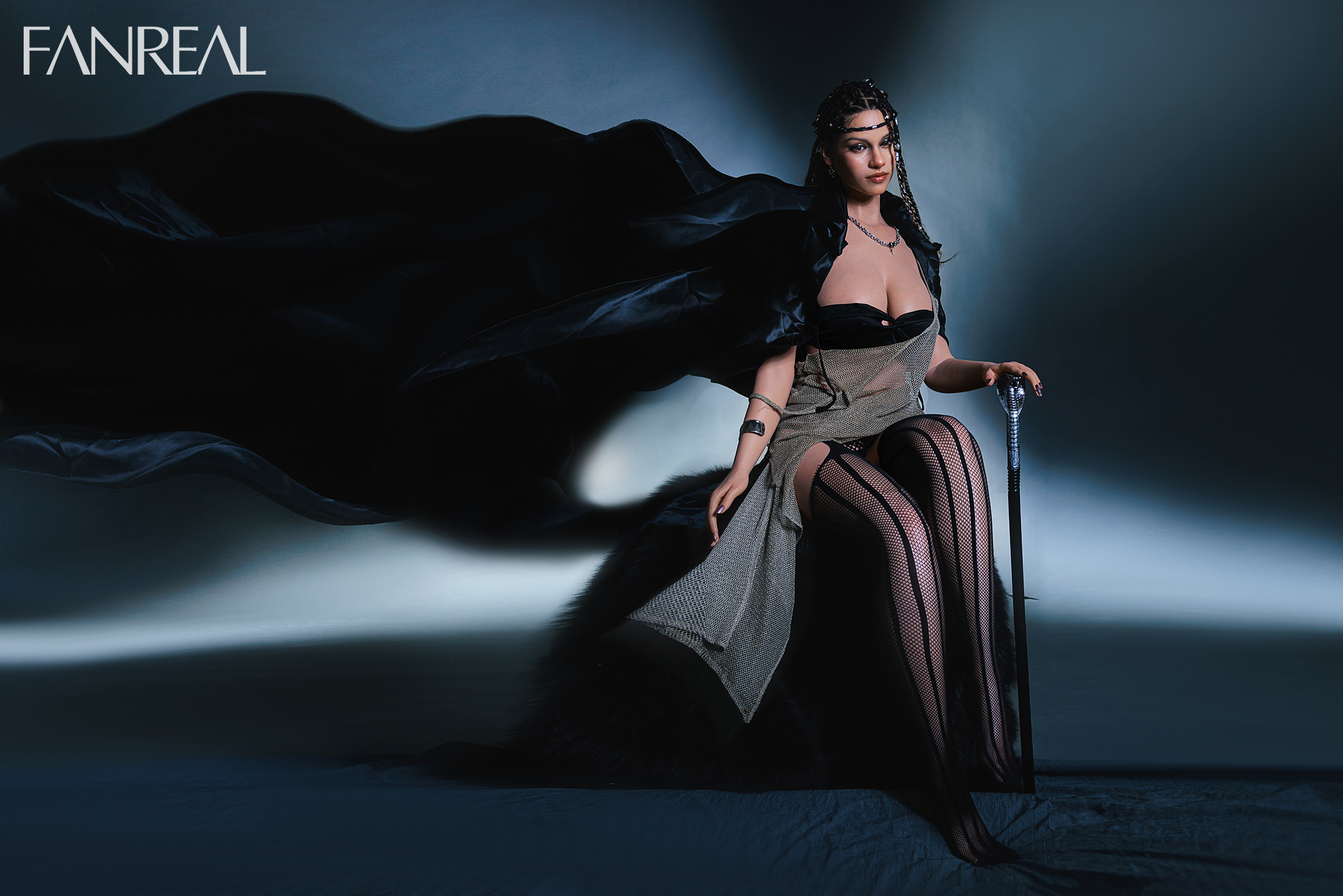 FanReal | vanessa 168cm/5ft 6 F-Cup Silicone African dirty braids Sex Doll