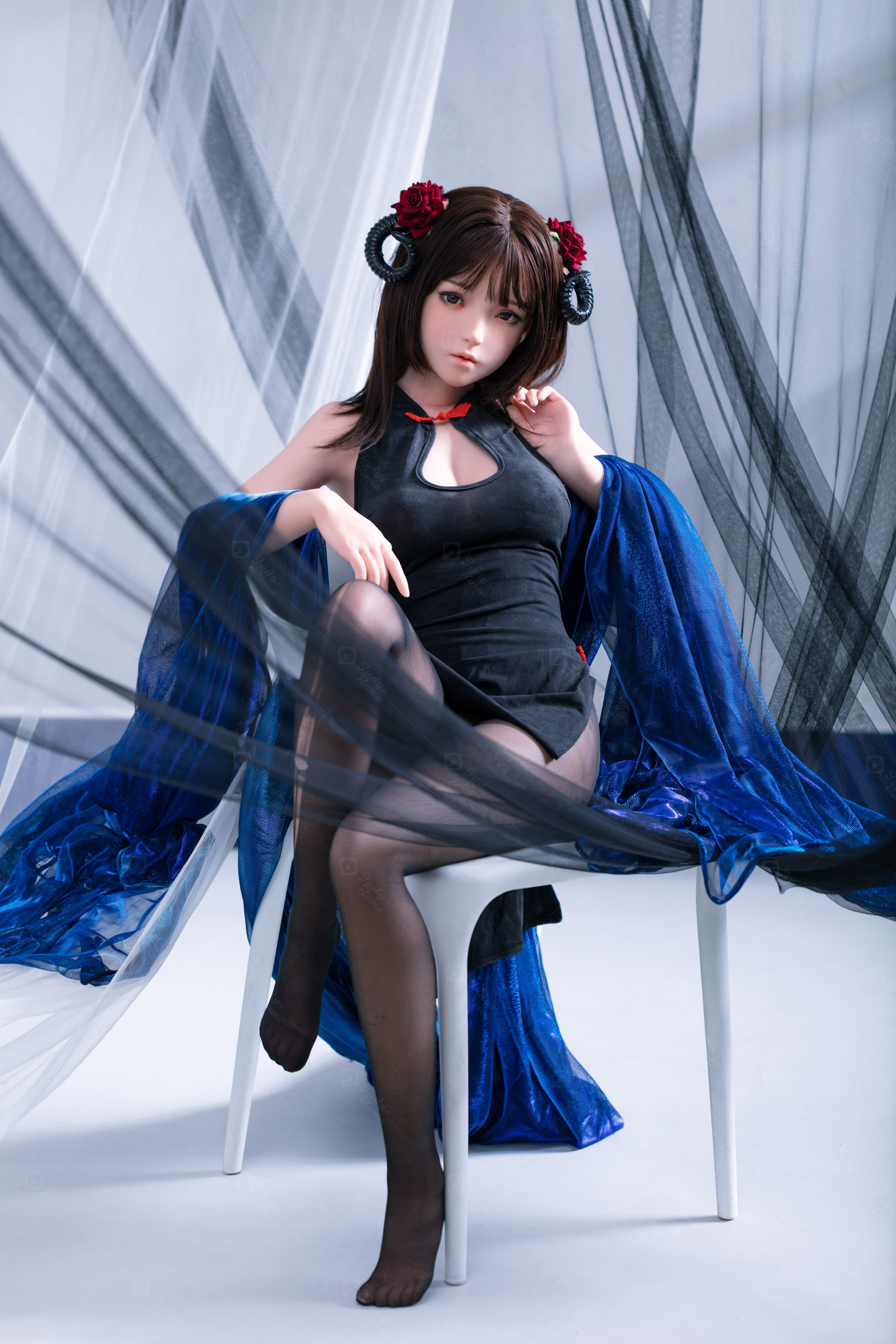 JR | Kiko - 4Ft 10(148cm) Japanese Black Devil Silicone Sex Doll 