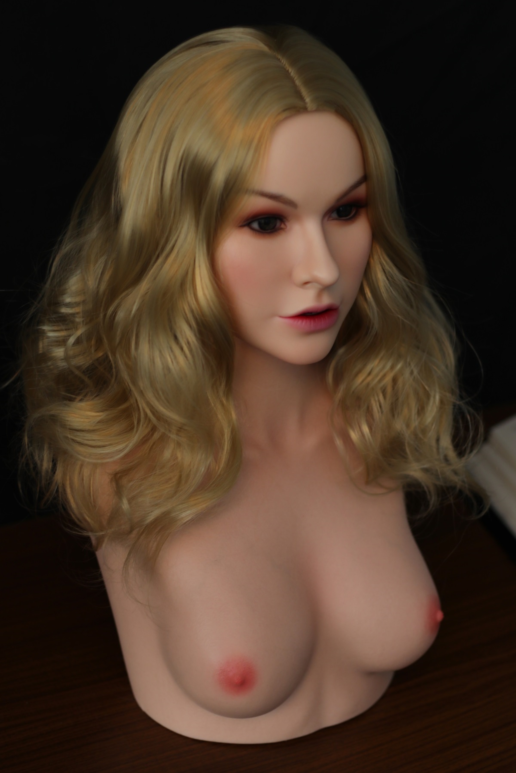 Orange In丨 Curly Hair Blonde Small Breast Sex Doll Torso