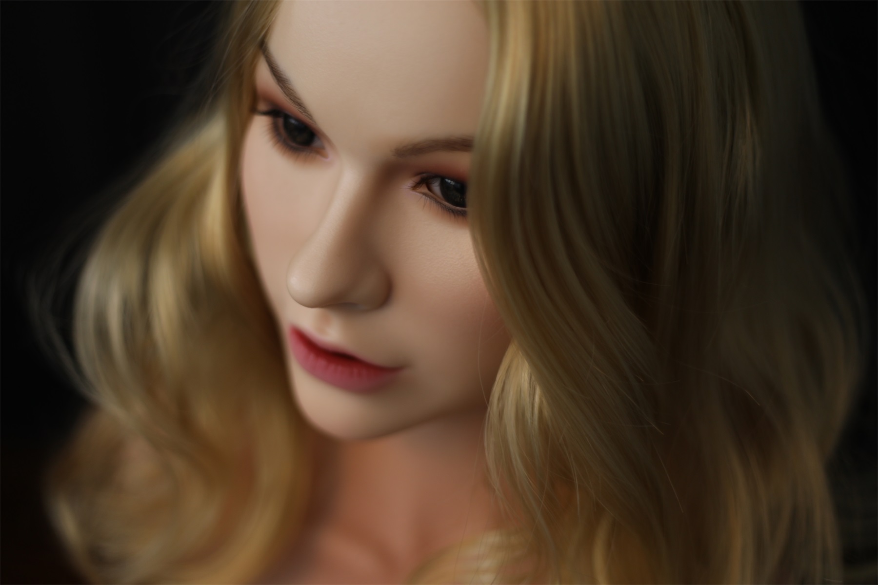 Orange In丨 Curly Hair Blonde Small Breast Sex Doll Torso